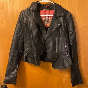 Black faux leather jacket